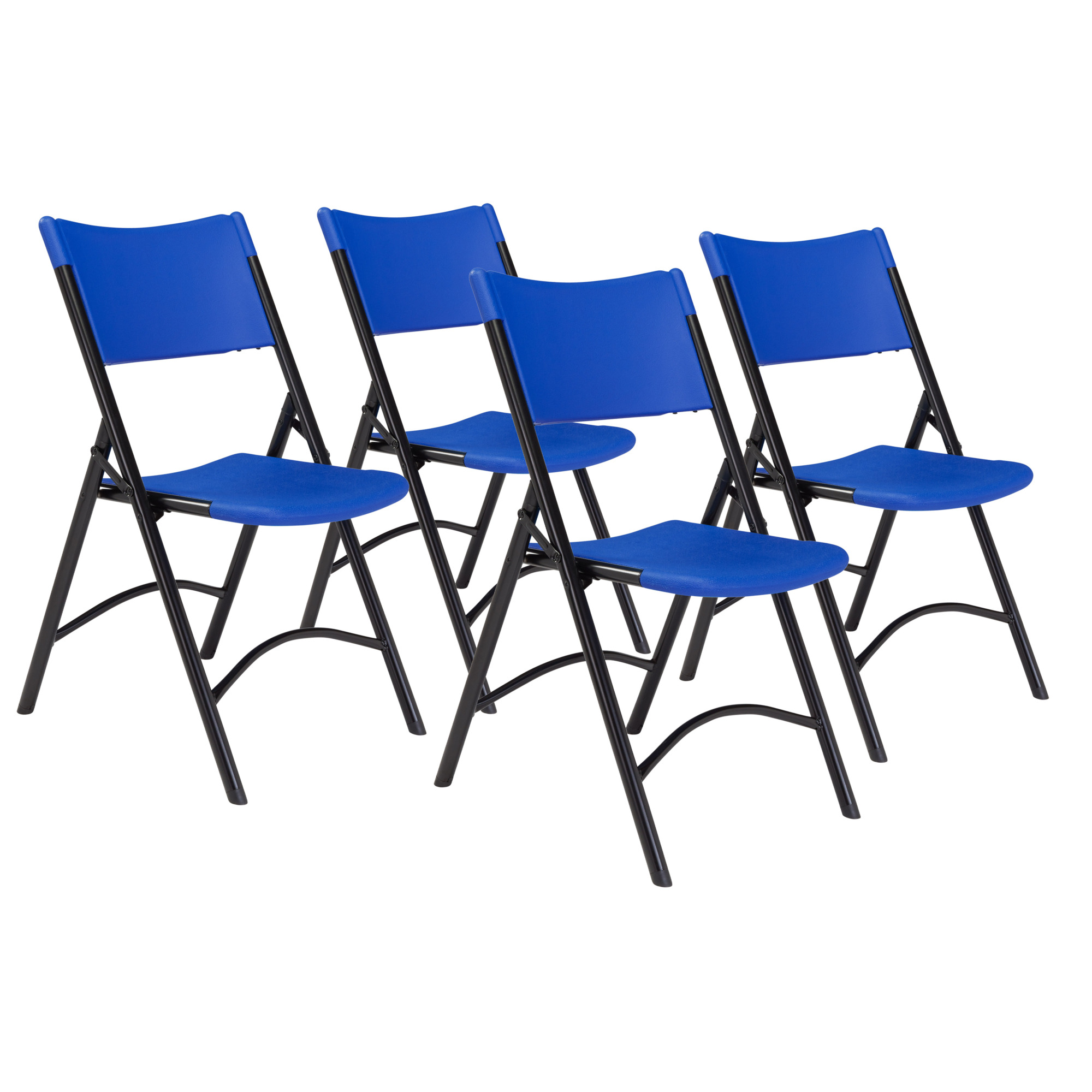 National Public Seating, 600 Series Heavy Duty Plastic Folding Chair, Primary Color Blue, Included (qty.) 4, Seating Type Folding Chair, Model# 604